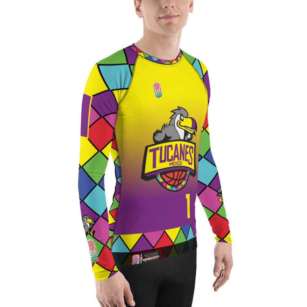 "Unleash Your Style Game with the Taegon Purtill #1 TucanesMX Training Long Sleeve Jersey!