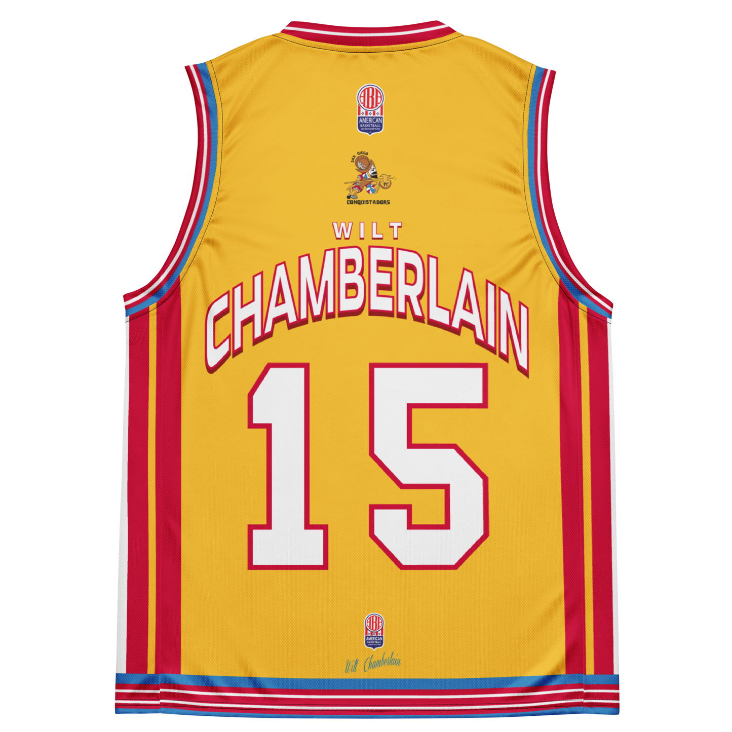The legendary Wilt Chamberlain #15 San Diego Conquistadors jersey