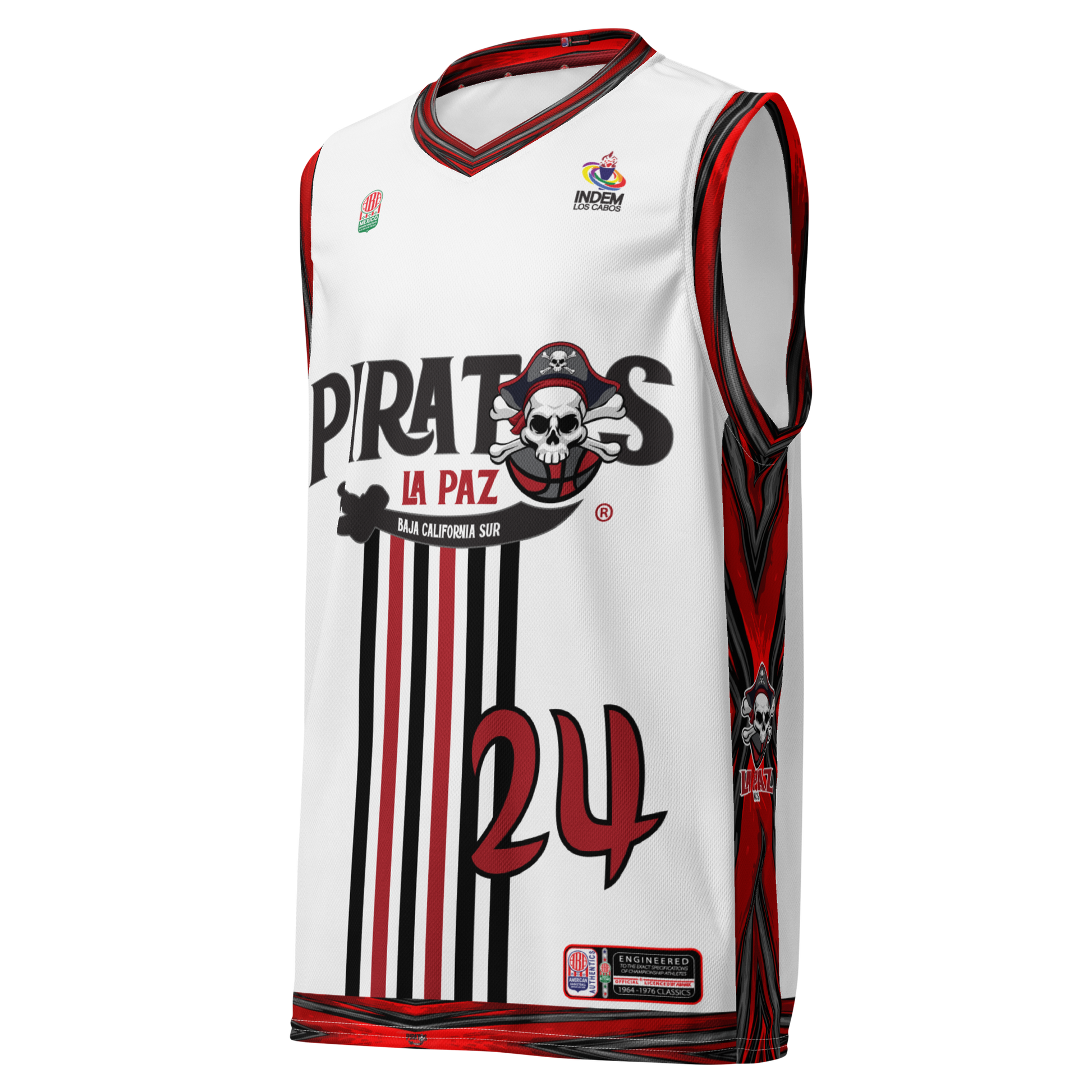 abamx Store The La Paz Piratas Basketball Team's White Home Jersey XL