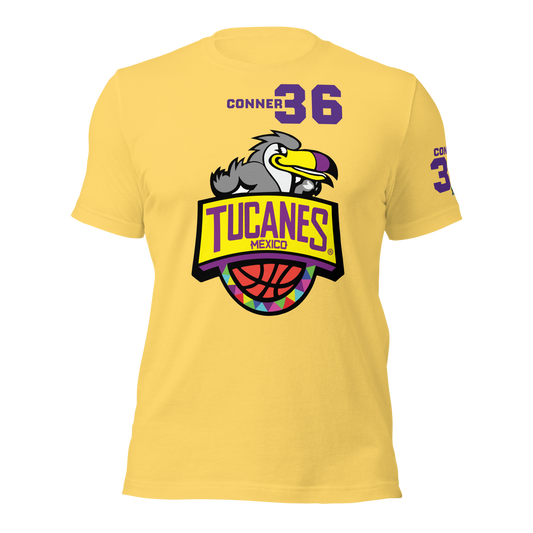 Trevor Conner #36 Official TucanesMX Player Tee 2K23 – Available Now! 🏀🔥